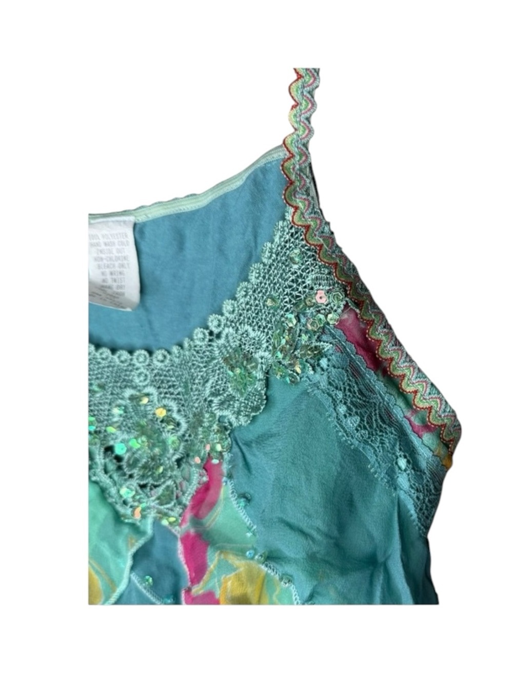 Sara Sara ❤︎︎ Sequin Lace Mermaid Shrug Waterfall Tank Set ❤︎︎ Aquamarine ❤︎︎ 10 - Picture 9 of 16